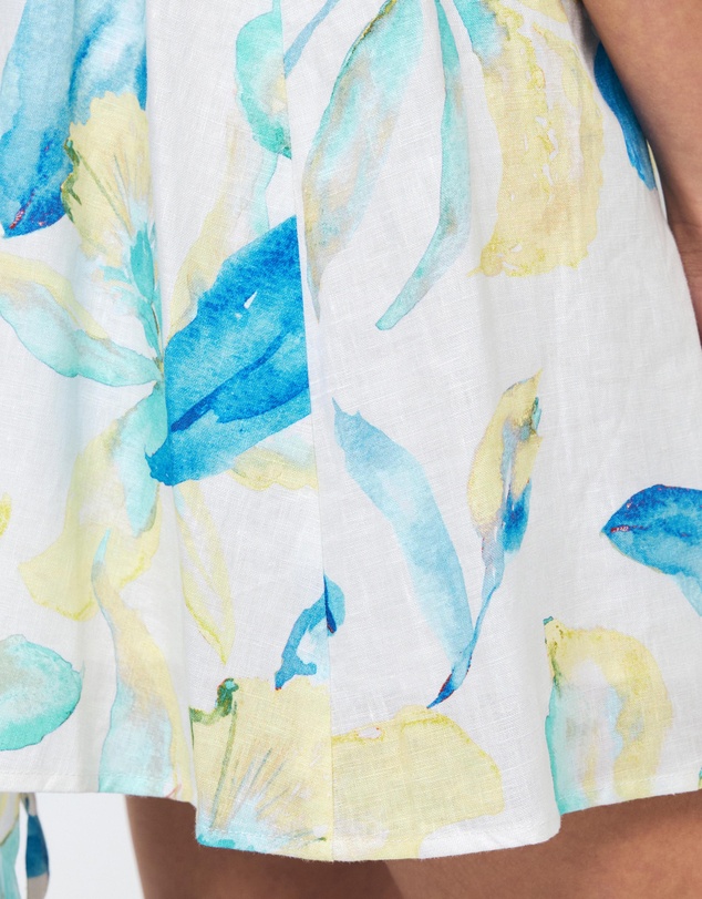 AERE - Kira Tie Back Linen Mini Dress