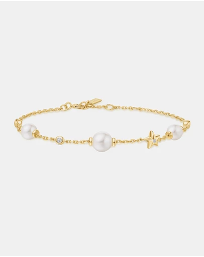 Ania Haie - Ania Haie Gold Pearl and Star Station Bracelet