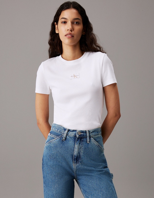 Calvin Klein Jeans - Ribbed Monogram Logo T-Shirt