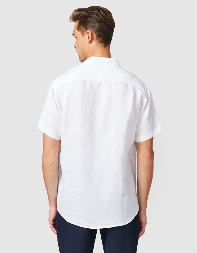 Vacay Swimwear - S/S White Linen Shirt