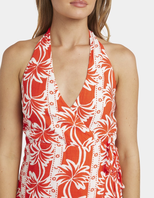 Billabong - Womens Row Of Palms Halter Wrap Mini Dress