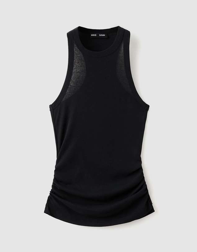 M.N.G - Cotton Top with Ruched Detail