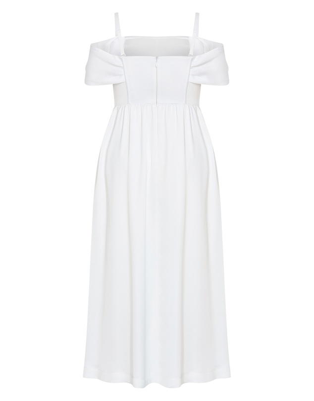 City Chic - Plus size Angel Love Off Shoulder Maxi Dress - ivory