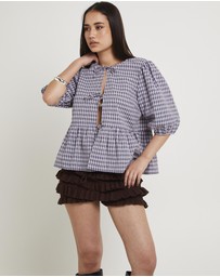 Subtitled - Delmar Check Frill Shirt