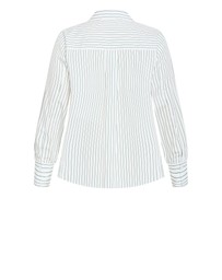 City Chic - Chiara Stripe Cotton Longline Shirt