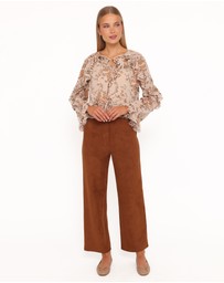 Petal & Pup - Caecilia Frill Top - Beige Floral