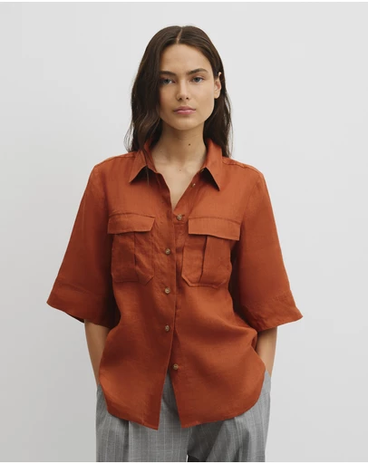 Country Road - Ramie Utility Blouse