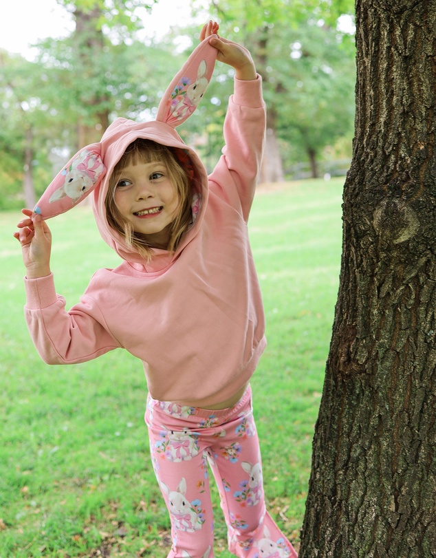 Rock Your Kid - Hunny Bunny 3D Bunny Hoodie in Peach