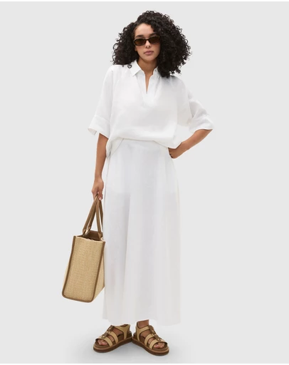 Seed Heritage - Core Linen Midi Skirt