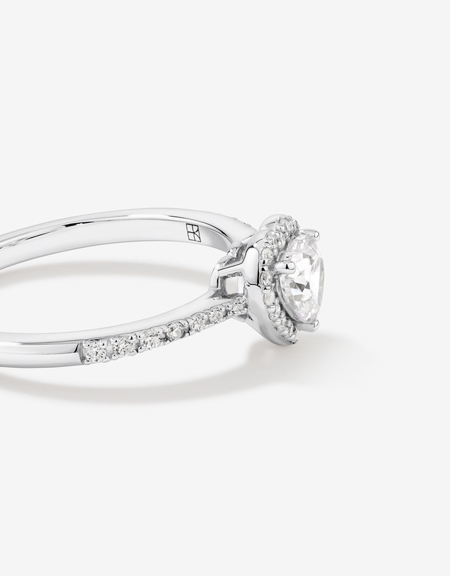 Michael Hill - Pave Heart Cubic Zirconia Halo Ring in Sterling Silver