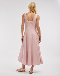 Amelius - Anna Panelled Linen Midi Dress