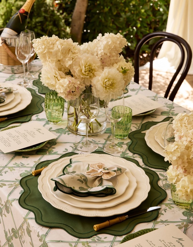 Tablescaped - MHI Petite Ivy Collection Tablecloth
