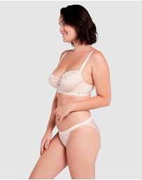 Sans Complexe - Arum Gloss Tanga Side Lace Hipster Brief