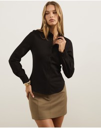 Atmos&Here - Rea Fitted Long Sleeve Ponte Shirt