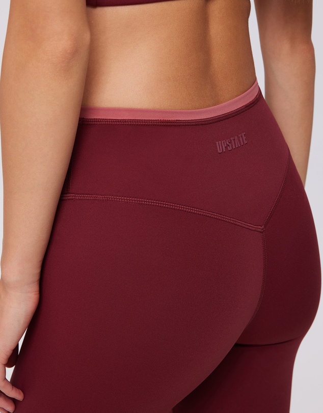 Upstate - Air Sculpt Contrast 7/8 Tight - Warm Cherry