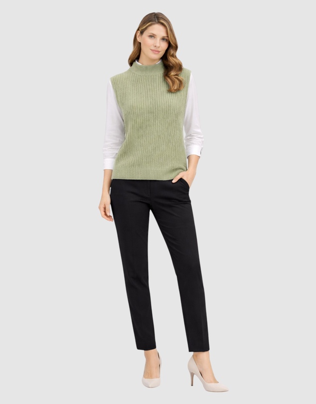 Honey and Beau - Ladies Mock Neck Knitted Vest