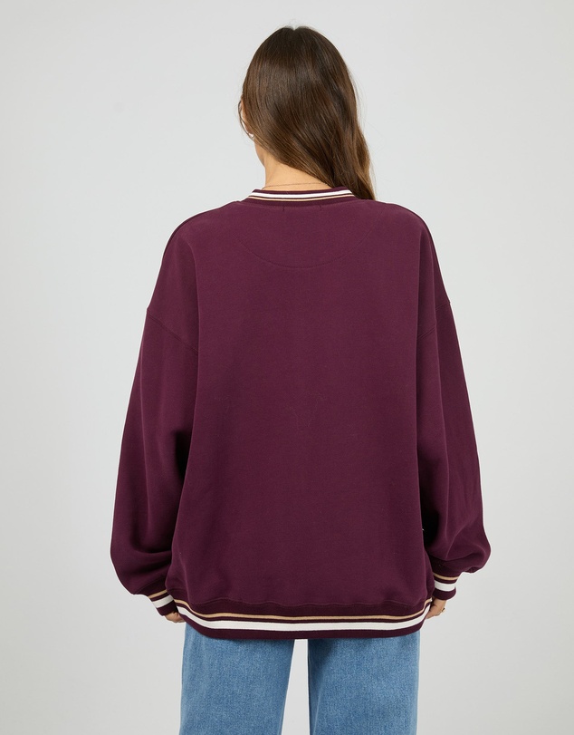 All About Eve - Mayfair V-Neck Relaxed Crew Wine