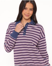 Petal & Pup - Beau Long Sleeve Jersey Top - Navy Stripe