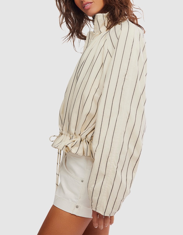 Free People - Devon Balloon Stripped Jacket