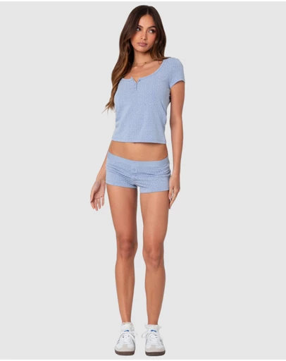EDIKTED - Lorelei Printed Pointelle Shorts