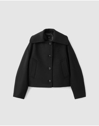 M.N.G - Wool Jacket With Shirt Collar