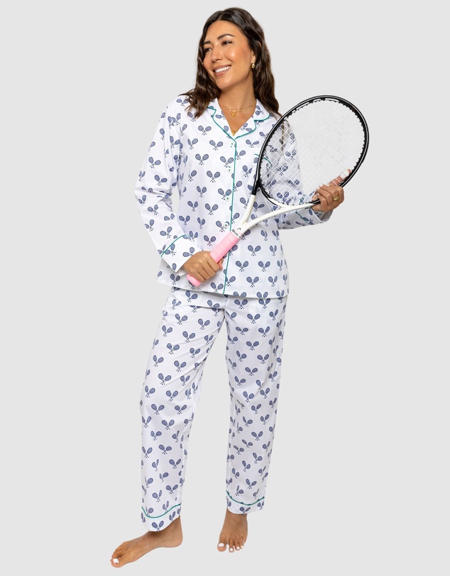 Sant And Abel - Women's Tennis Navy Long PJ Set