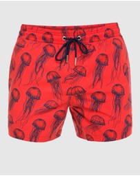 Tolu Australia - Boardshorts with Red Jellyfish