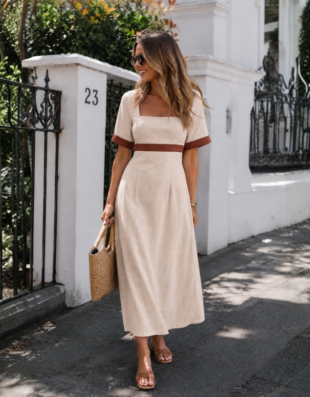 Esther & Co - Adrianne Dress - Cream Print