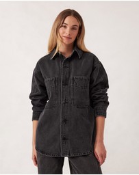 Ceres Life - Bobbi Side Pocket Denim Shacket