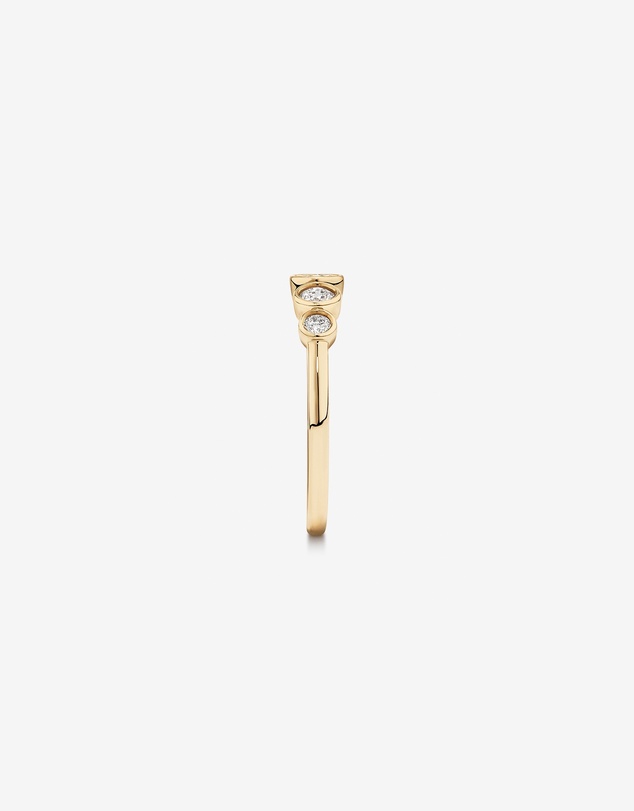 Michael Hill - 0.46 Carat TW Round Brilliant Graduated Diamond Bezel Set Ring in 10kt Yellow Gold