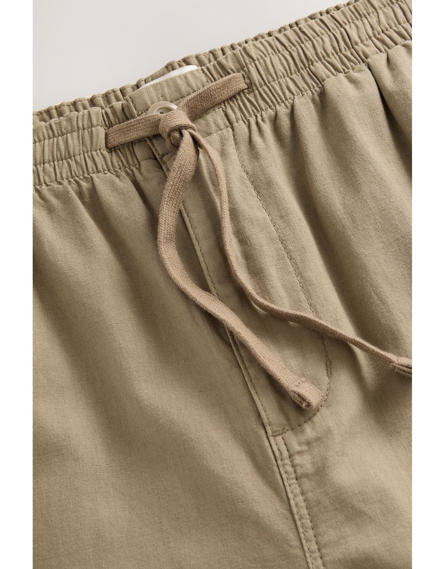 NEXT - Linen Cotton Elasticated Drawstring Trousers Regular Fit
