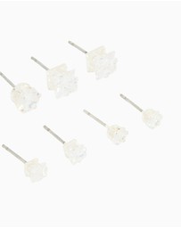 Lovisa - Silver Multi-Shape Cubic Zirconia Stud Earrings 6-Pack