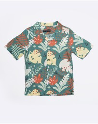 Vacancy Co - Abstract Leaf Rayon Dress Shirt - Youth