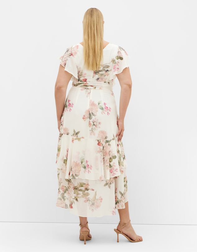 City Chic - Plus size Demure Floral Maxi Dress - ivory