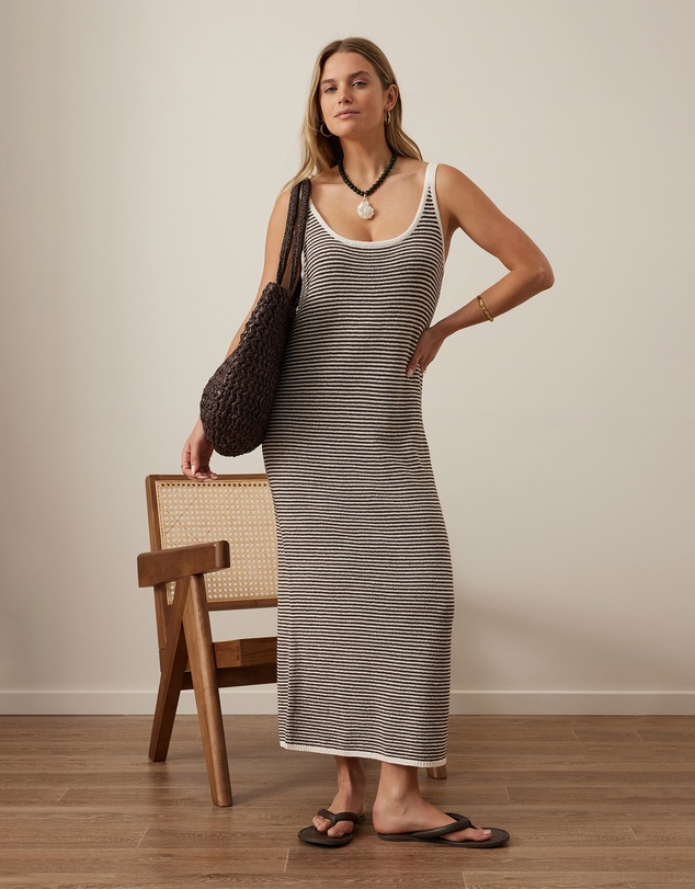 Ceres Life - Fia Stripe Knit Midi Dress