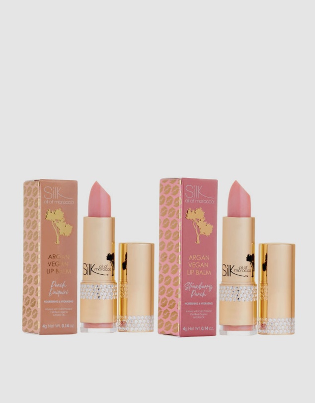 Silk Oil of Morocco - Argan Lip Balm - Mixed Duos - Peach Daiquiri - Strawberry Punch