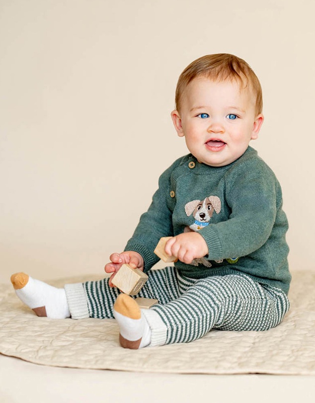 Bebe by Minihaha - Otto Proud Puppy Organic Knitted Jumper - Babies