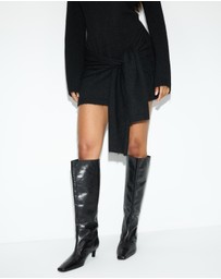 Dazie - Candice Waist Tie Knit Dress