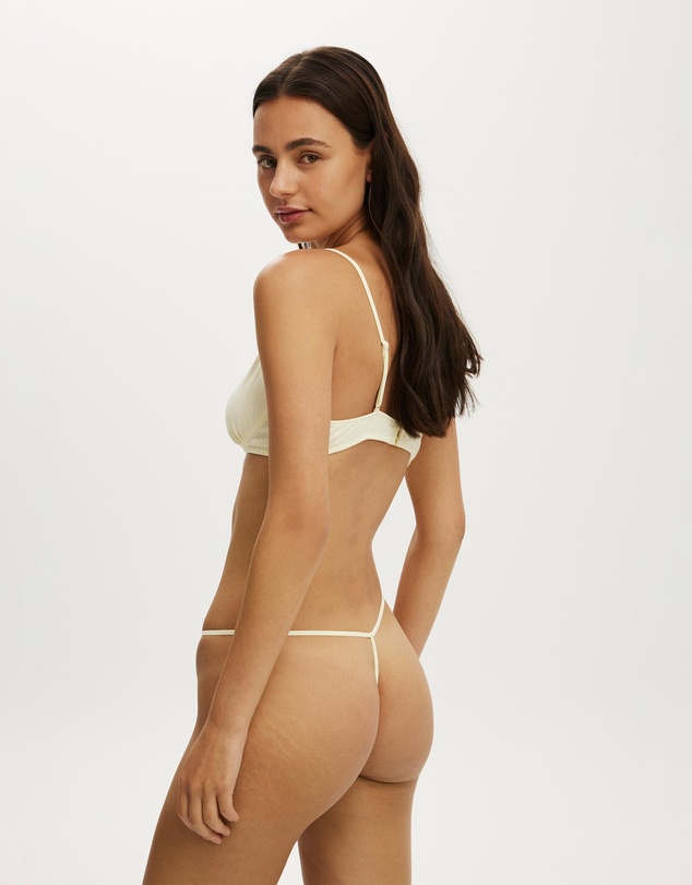 Cotton On Body - Cotton Pointelle Bralette/Tanga G String Set