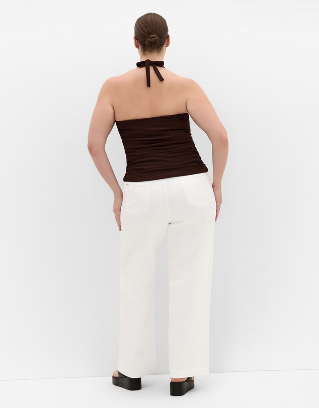 City Chic - Plus size Emmy Halter Cowl Neck Top - chocolate