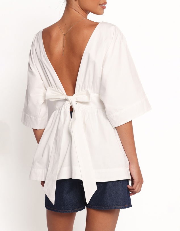 Petal & Pup - Camila Open Back Top - White