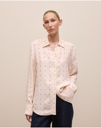 Trenery - Auralie Satin Spot Shirt in Contour
