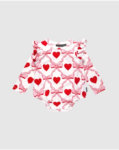 Rock Your Baby - Wild At Heart Long Sleeve Frill Bubble Bodysuit