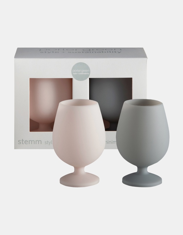 porter green - stemm | silicone unbreakable wine glasses