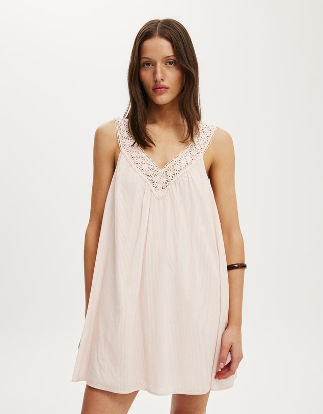 Cotton On - Abbey Lace Trim Mini Dress