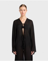 BONDI BORN - Cremona Tie-Front Maxi Coverup