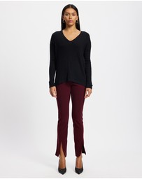 Lindsay Nicholas New York - V-Neck Cable Sweater