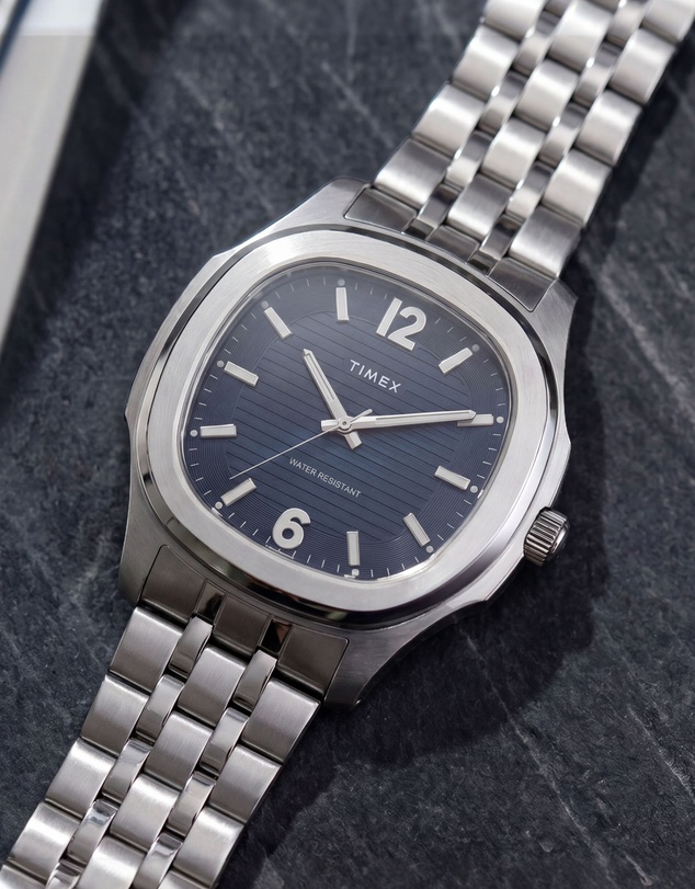 TIMEX - Marquee 41mm Blue Dial Stainless Steel Bracelet Watch