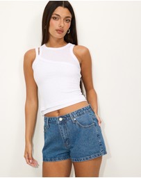 Dazie - Fragola Low Rise Denim Shorts