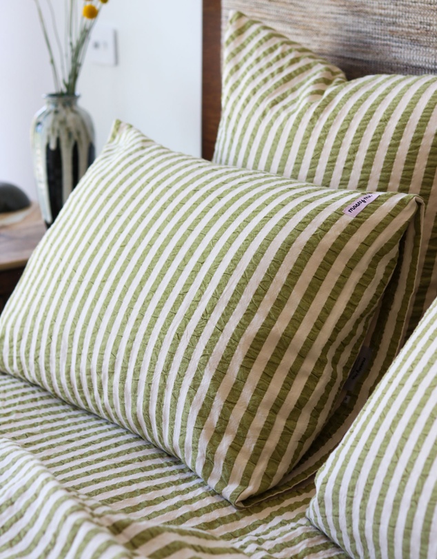 Mosey Me - Seersucker Stripe Standard Pillowcase Set